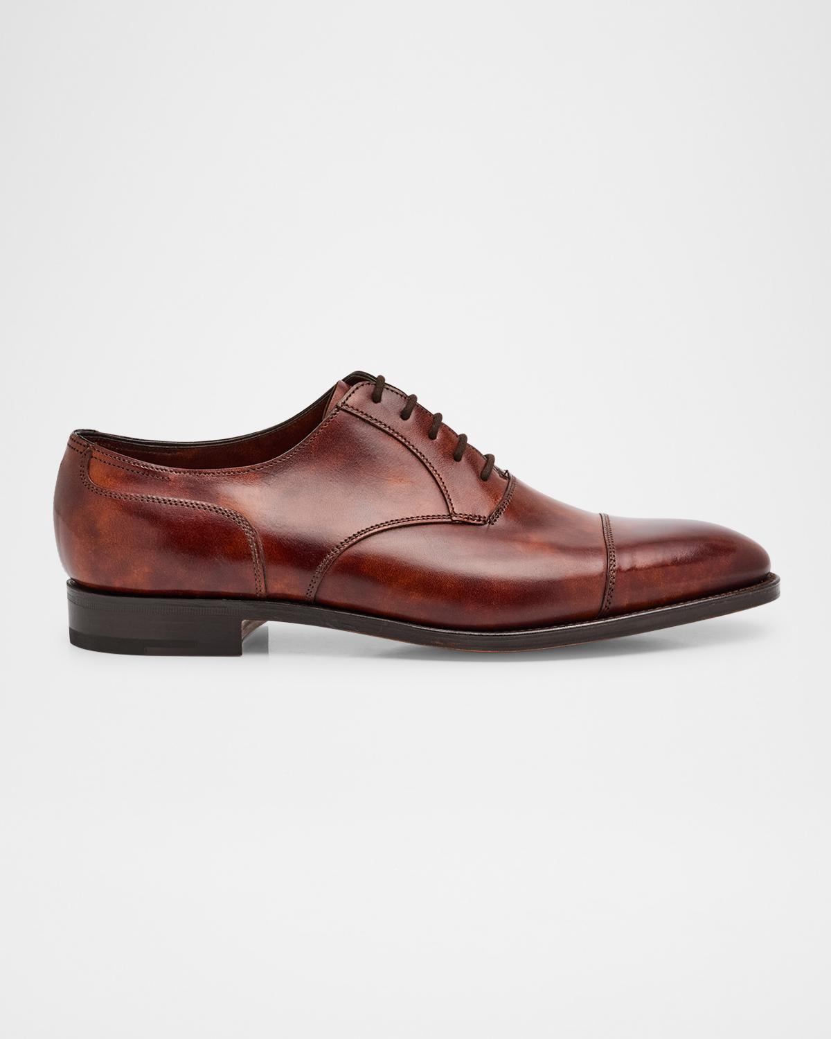John Lobb Men's Taunton Cap Toe Leather Oxfords