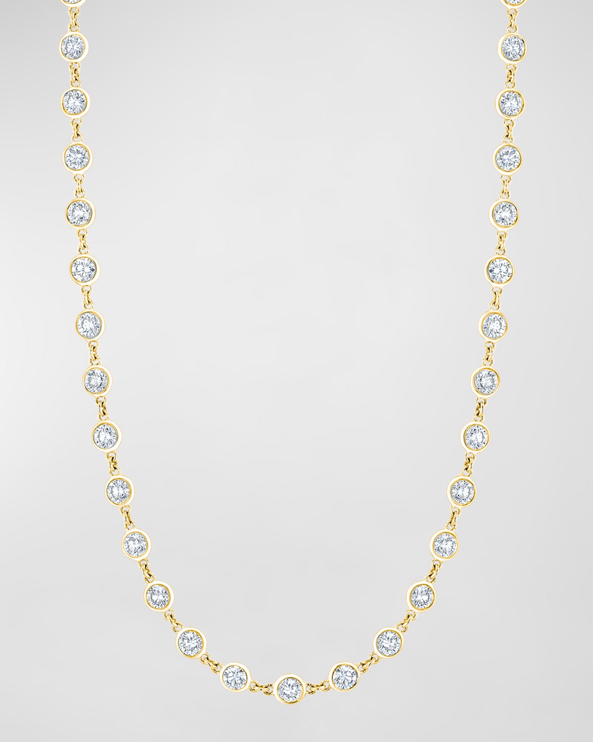 Neiman Marcus Diamonds 18K Gold Diamond by the Yard Chain Necklace,16", 5.55tcw
