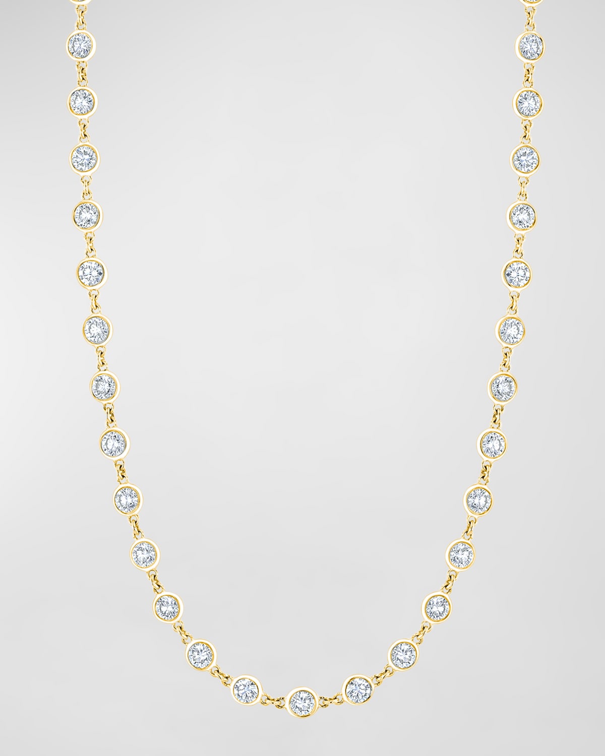 Neiman Marcus Diamonds 18K Gold Diamond by the Yard Chain Necklace, 16", 10.45tcw