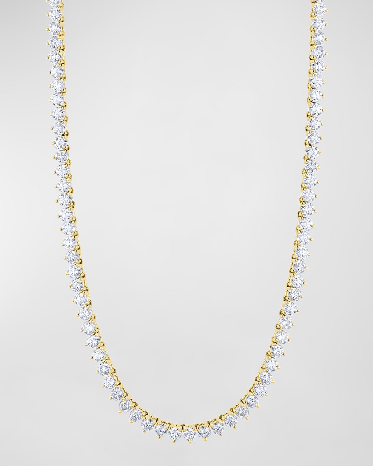 Neiman Marcus Diamonds 18K Gold 3-Prong Opera 16" Diamond Necklace, 16.50tcw