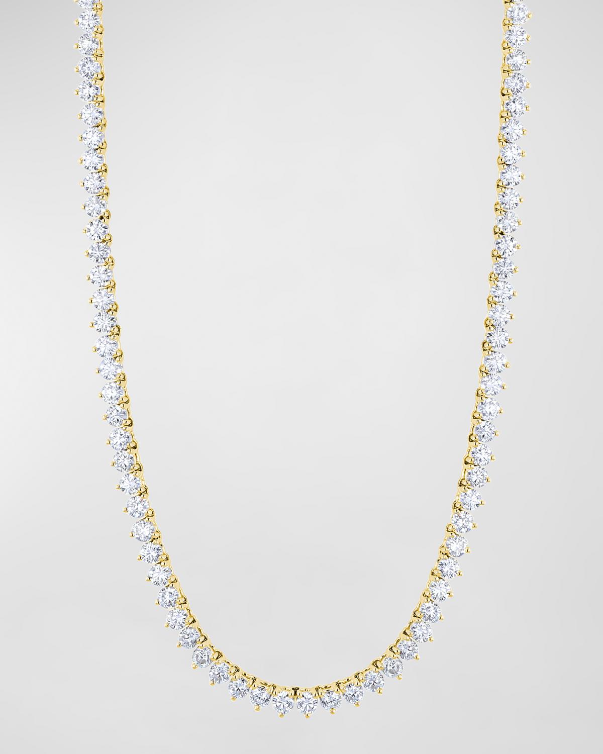 18K Gold 3-Prong Opera 16" Diamond Necklace, 25.00tcw