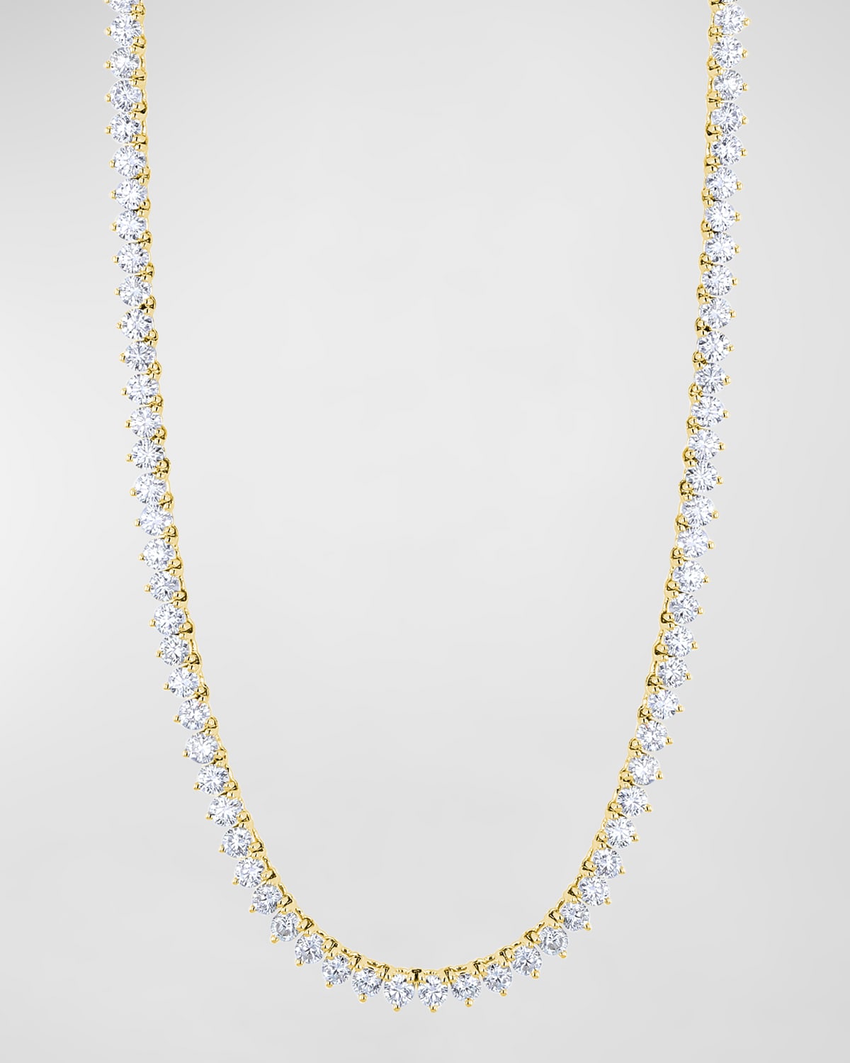 Neiman Marcus Diamonds 18K Gold 3-Prong Opera 16" Diamond Necklace, 25.00tcw