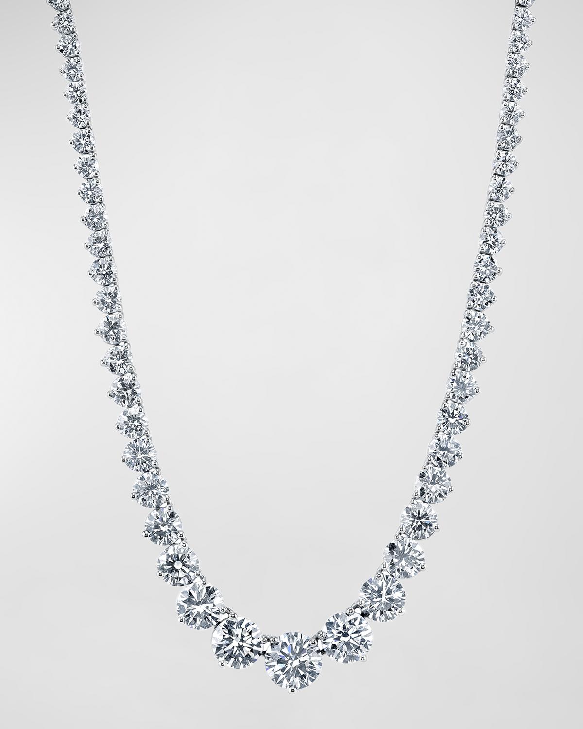x Danielle Klein Platinum 3-Prong Riviera 16" Diamond Necklace, 11.00tcw