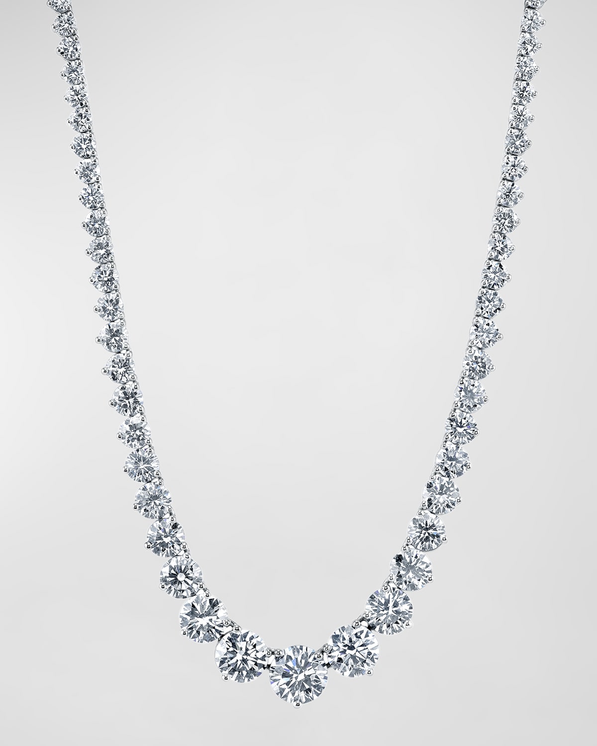 Neiman Marcus Diamonds Platinum 3-Prong Riviera 16" Diamond Necklace; 13.00tcw