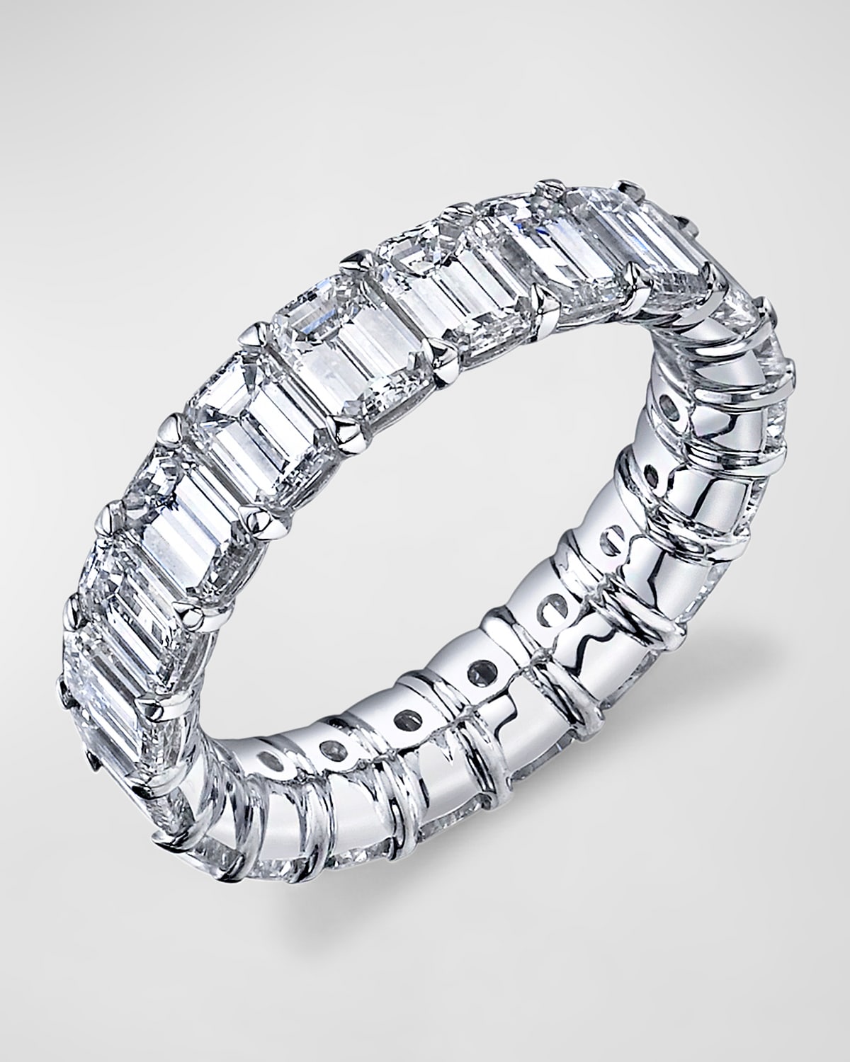 Neiman Marcus Diamonds x Christina Adamo Large Eternity Band with Emerald Cut Diamonds, 4.00ct