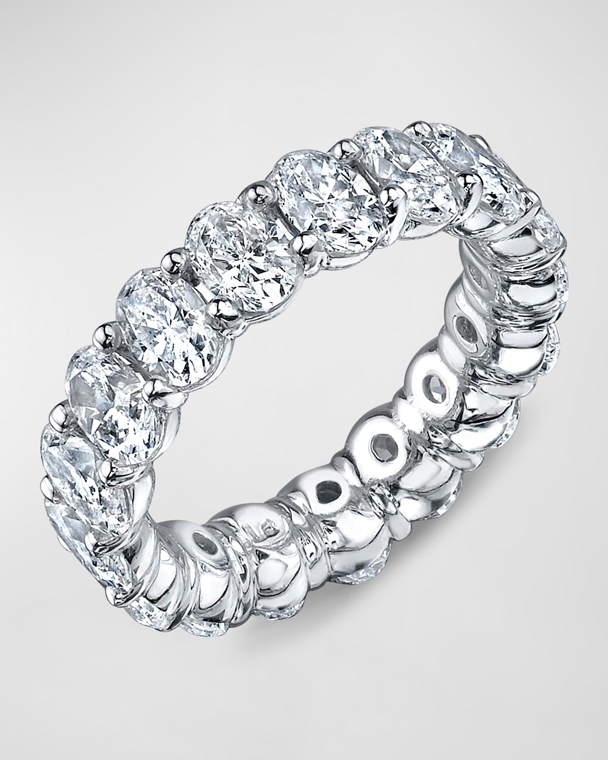 Large Eternity Band with Oval Cut Diamonds, 5.66ct