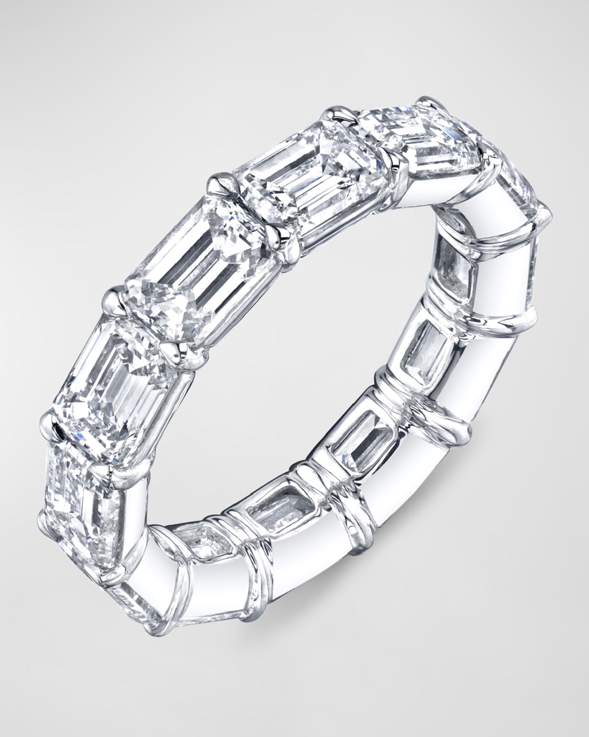 Neiman Marcus Diamonds Large Eternity Band with Horizontal Set Emerald Cut Diamonds