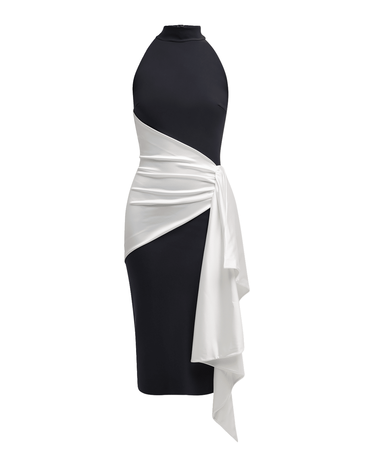 Chiara Boni La Petite Robe Draped Bodycon Halter Midi Dress