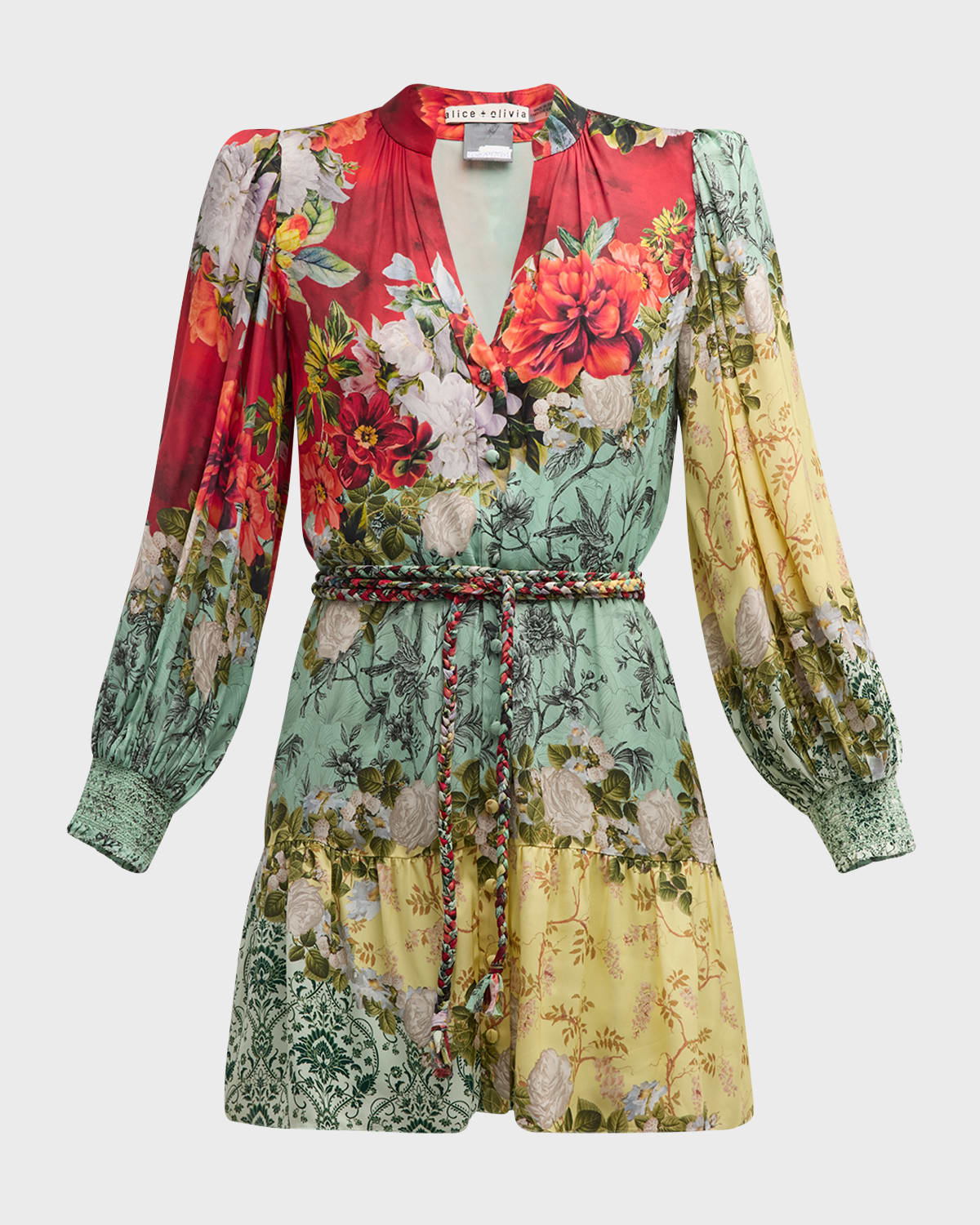 Alice + Olivia Antonette Long-Sleeve Mini Dress