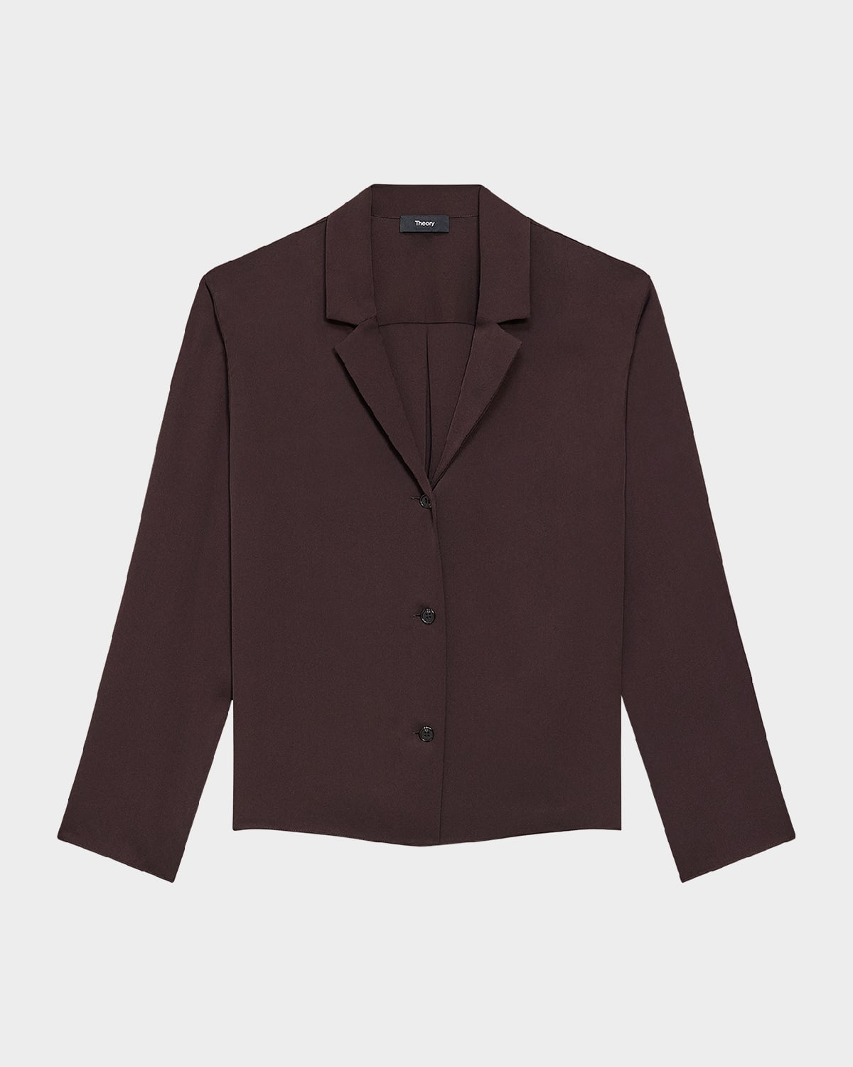 Theory Modern Silk Georgette Lapel-Collar Blouse