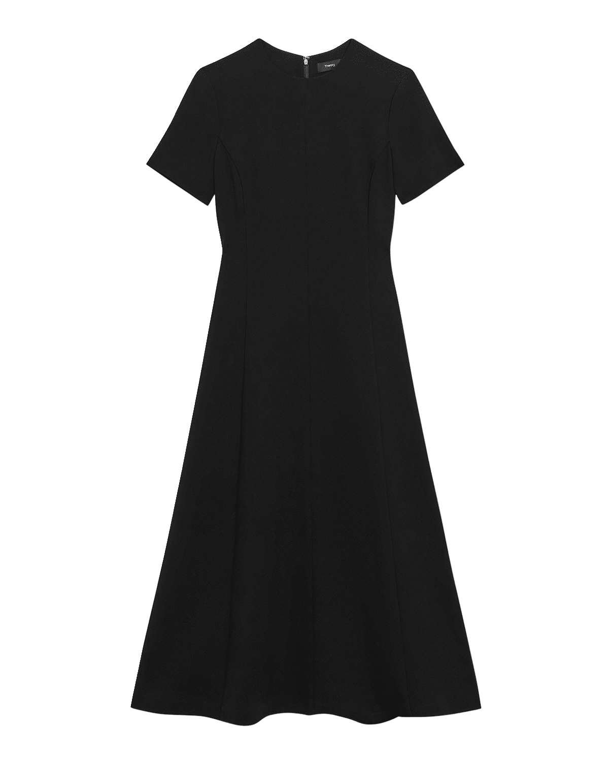Theory Admiral Crepe Flared Short-Sleeve Midi Dress