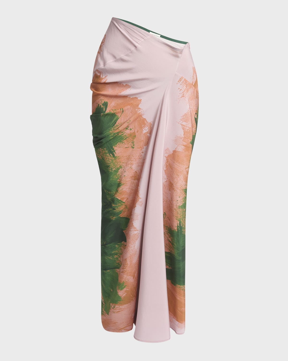 Dries Van Noten Saren Brushstroke-Print Asymmetric Maxi Skirt