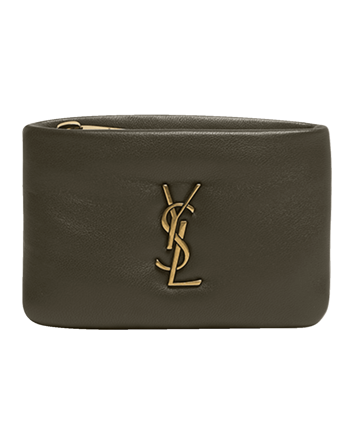 Saint Laurent YSL Zip Card Holder in Plonge Leather