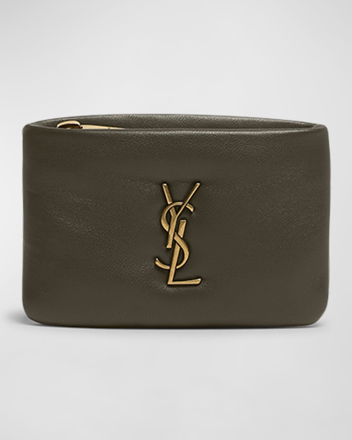 Saint Laurent YSL Zip Card Holder in Plonge Leather