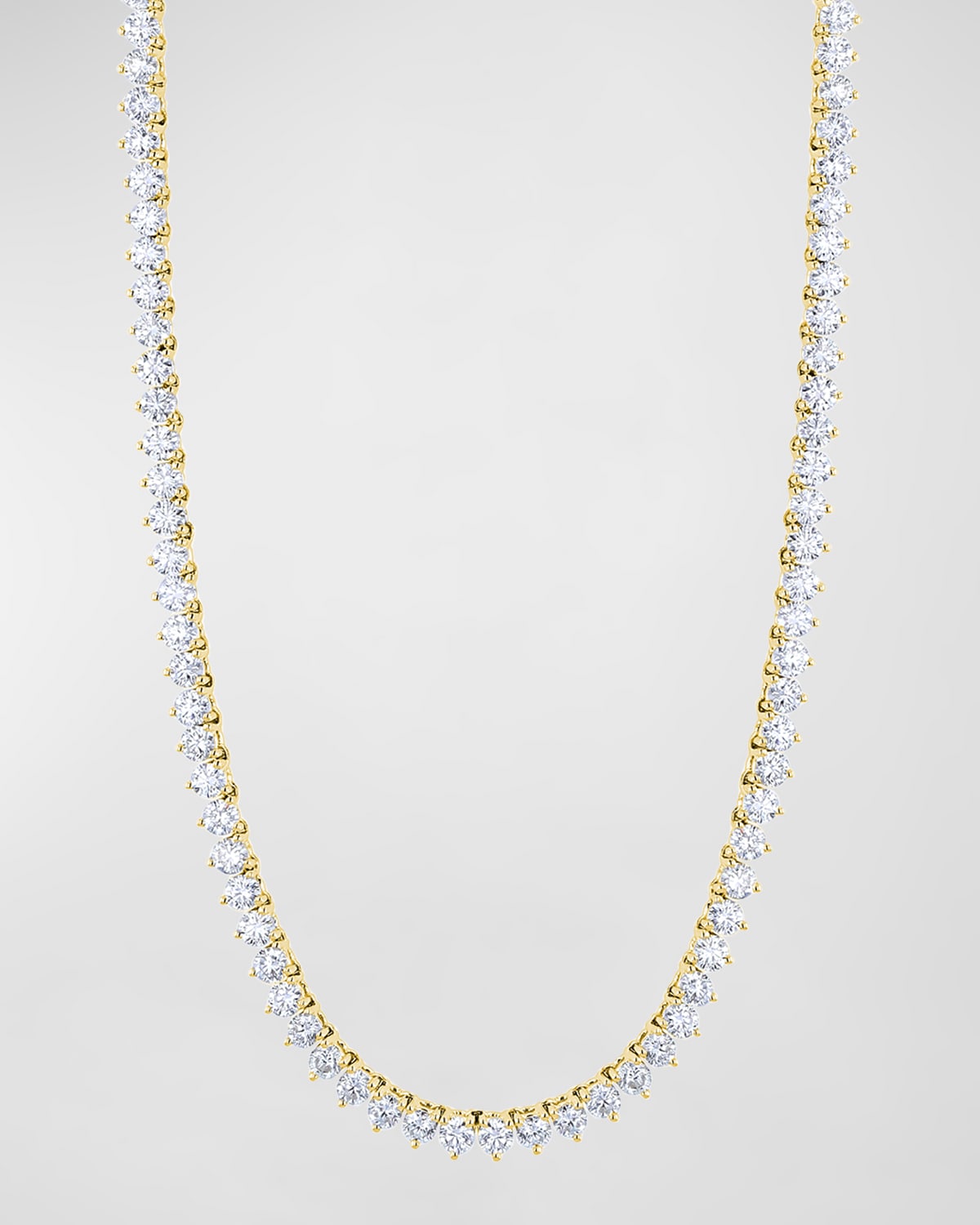 Neiman Marcus Diamonds 18K Gold 3-Prong Opera 16" Diamond Necklace, 11.45tcw
