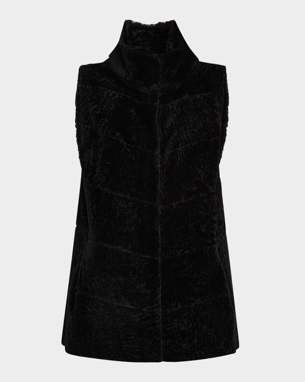 Gorski Reversible Textured Lamb Shearling Vest
