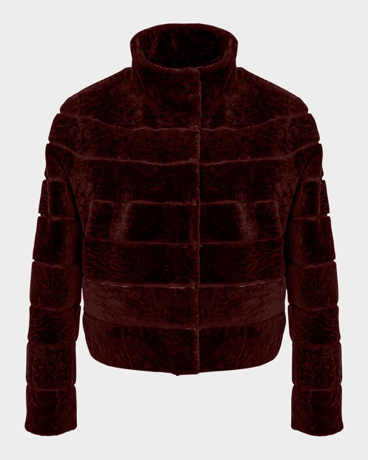 Gorski Reversible Textured Lamb Shearling Jacket