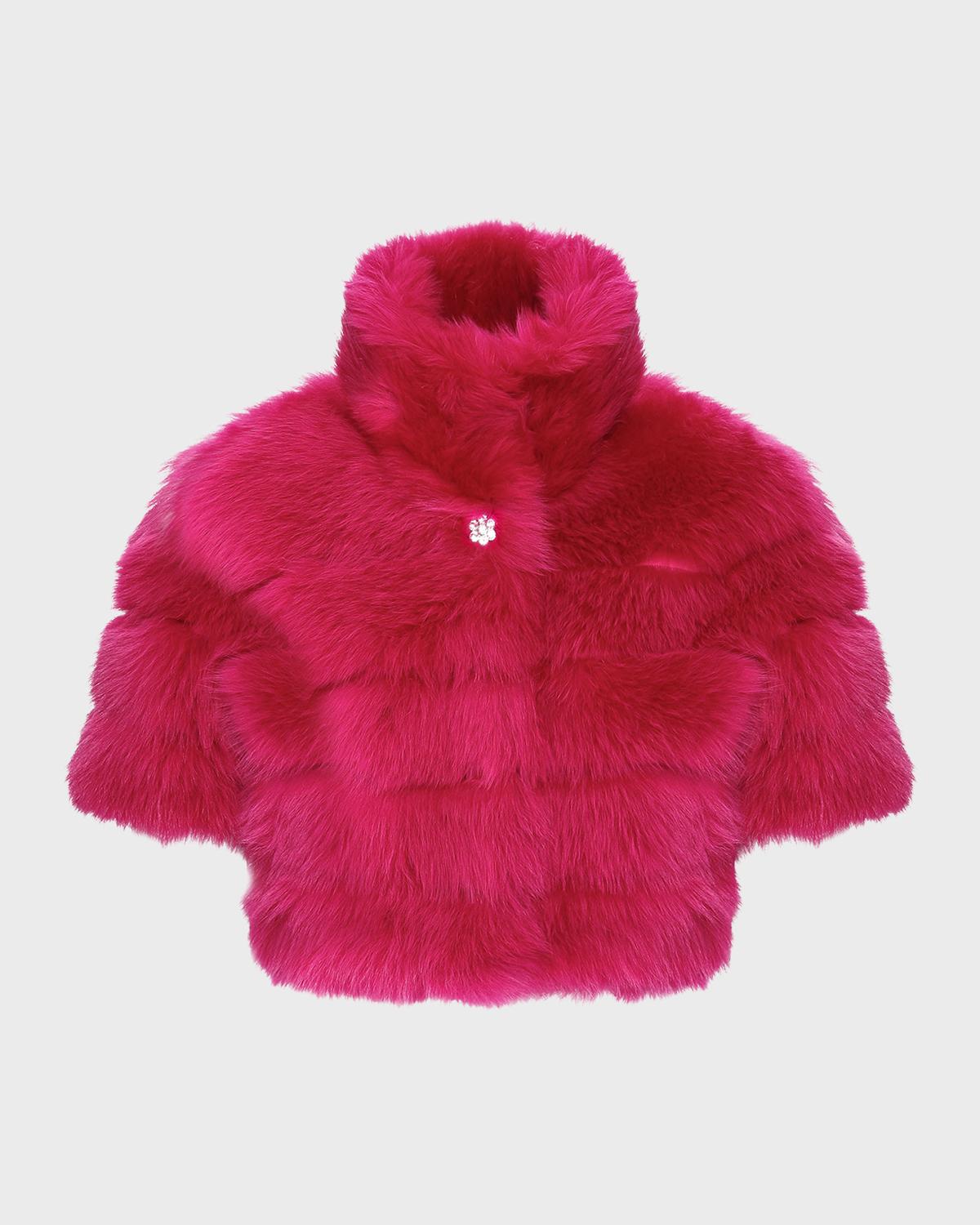 Gorski Reversible Merinillo Lamb Shearling Bolero Jacket With Cropped Sleeves