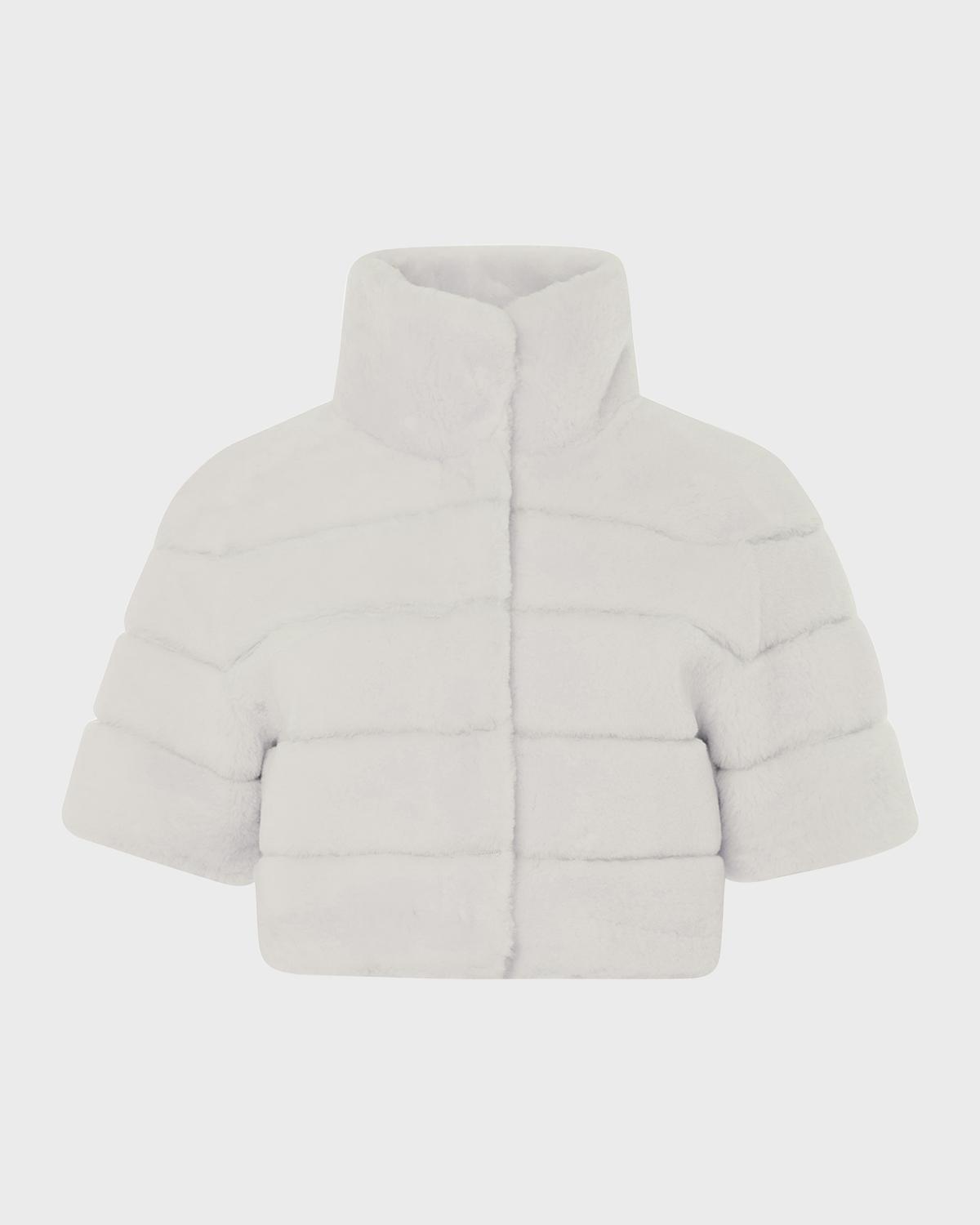 Gorski Reversible Lamb Shearling Bolero Jacket With Cropped Sleeves