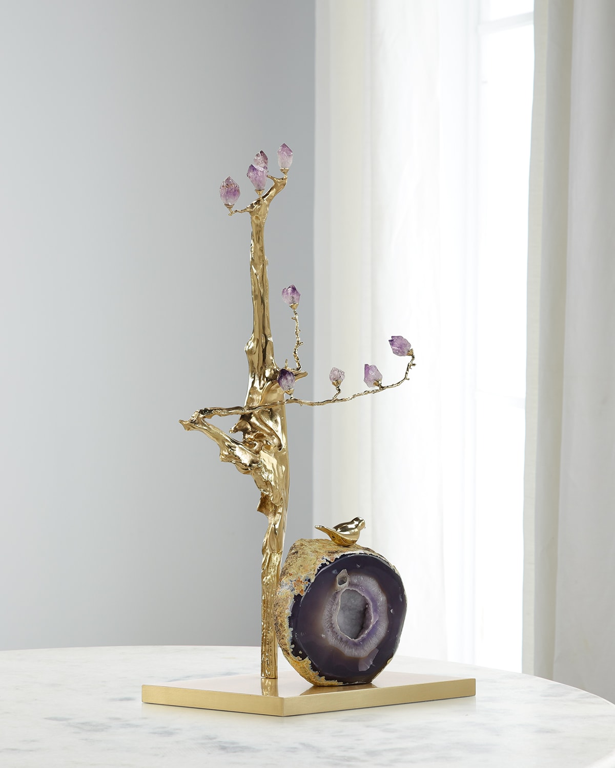John-Richard Collection Amethyst Grove Sculpture on Brass Base