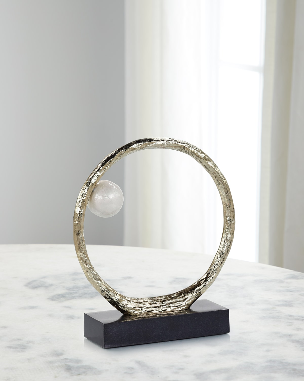 John-Richard Collection Anello di Perle Sculpture on Iron Base, Small