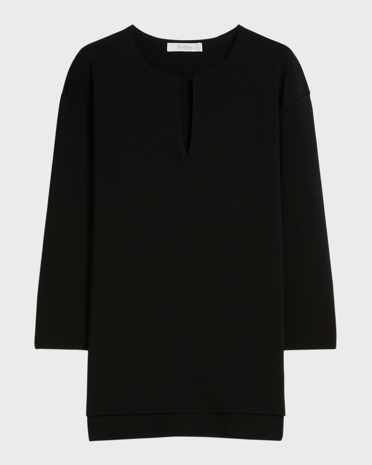 Max Mara Leisure Sottile Split-Neck Viscose Crepe Blouse