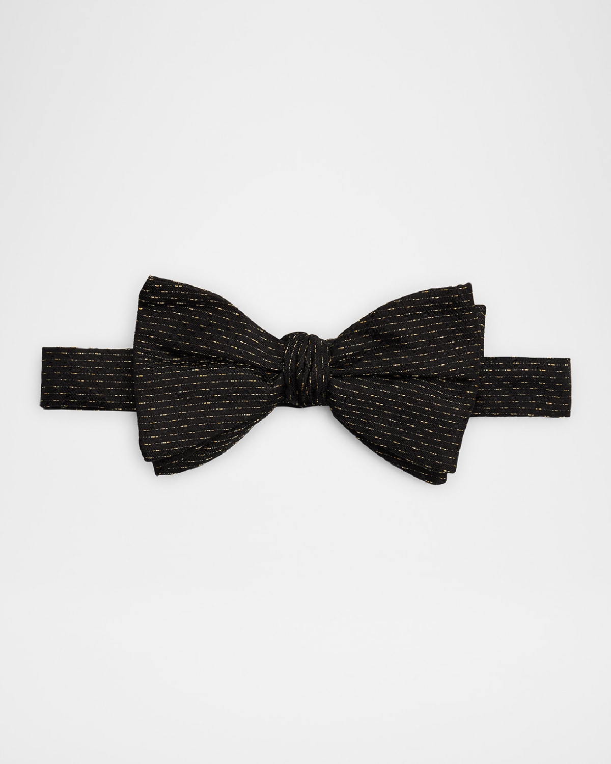 Eton Men 's Metallic Stripe Silk Bow Tie