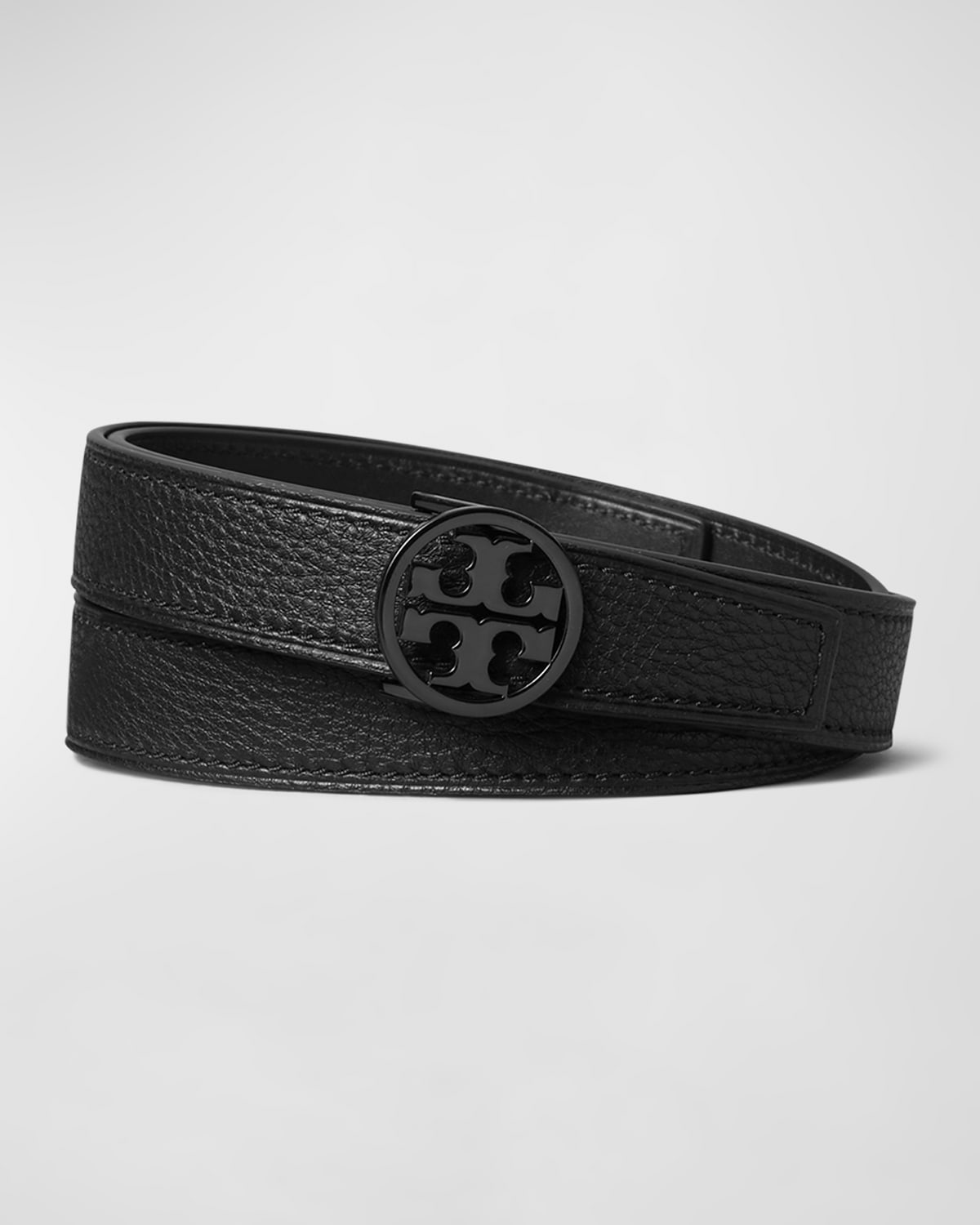 Tory Burch Miller 1" Pebbled Leather Belt