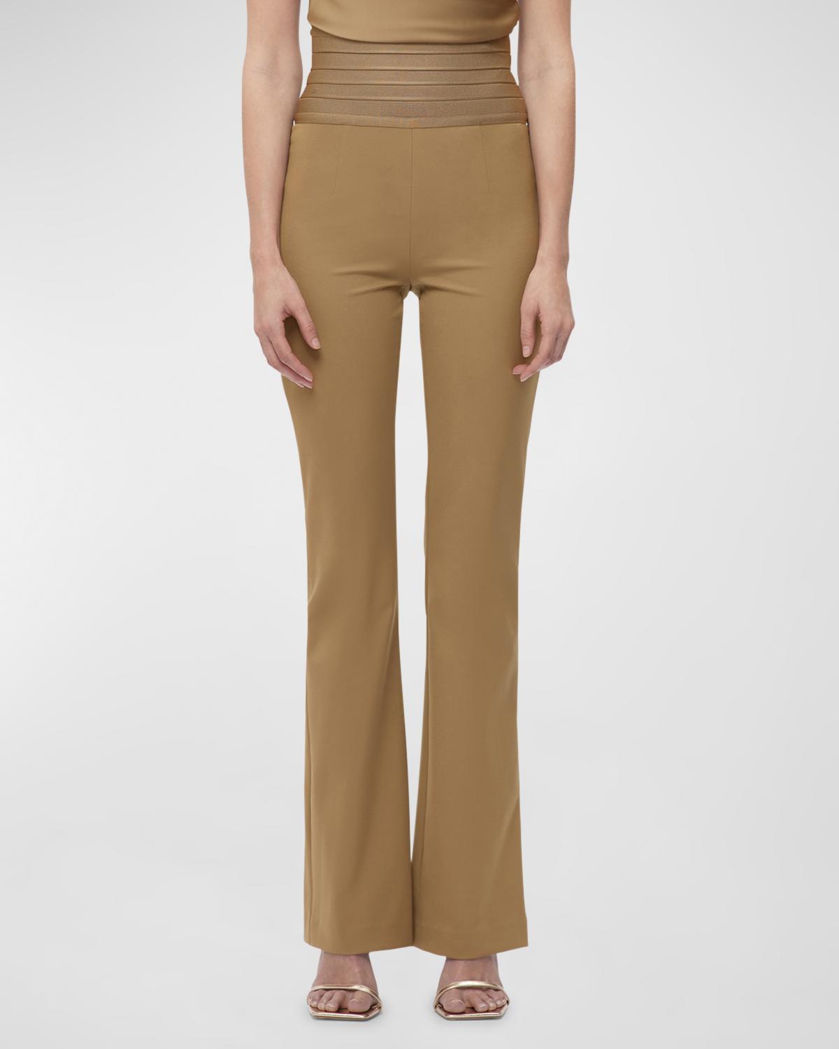 Hervé Léger Emery Bandage-Waist Flared Pants