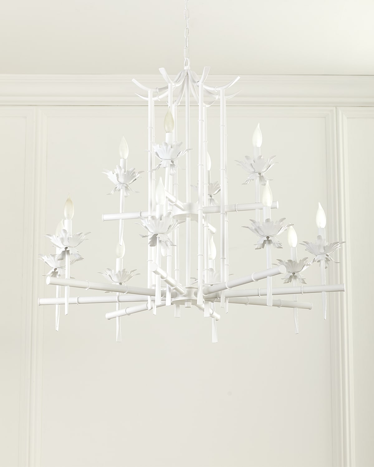 Neiman Marcus Bamboo 12-Light 2-Tier Chandelier