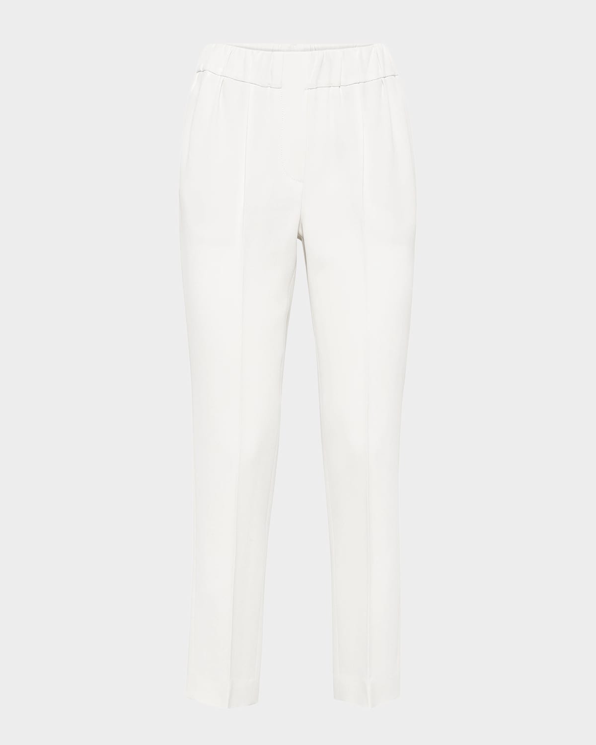 Brunello Cucinelli Silk Pull-On Cropped Pants