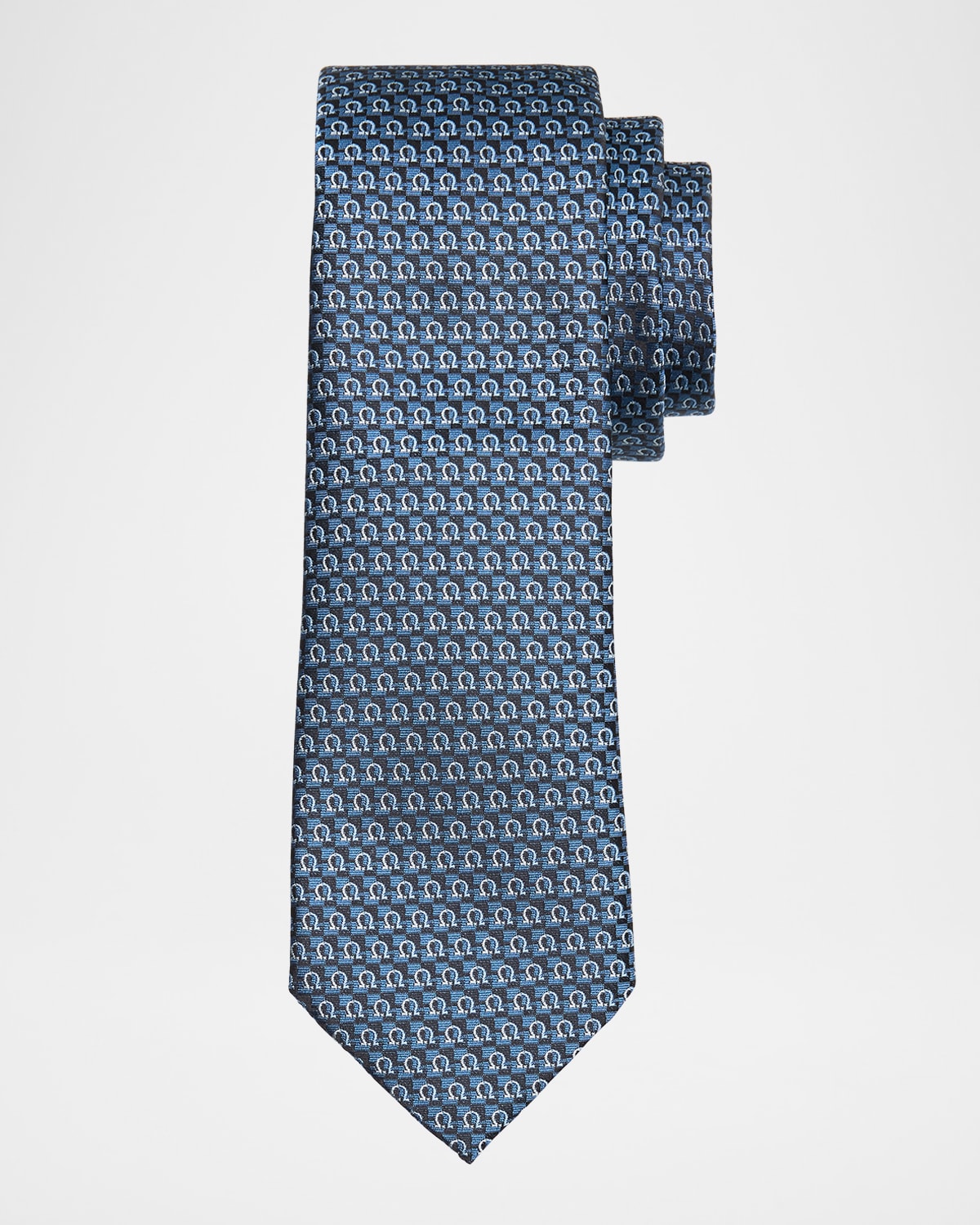 Ferragamo Men 's Gancini Printed Silk Tie