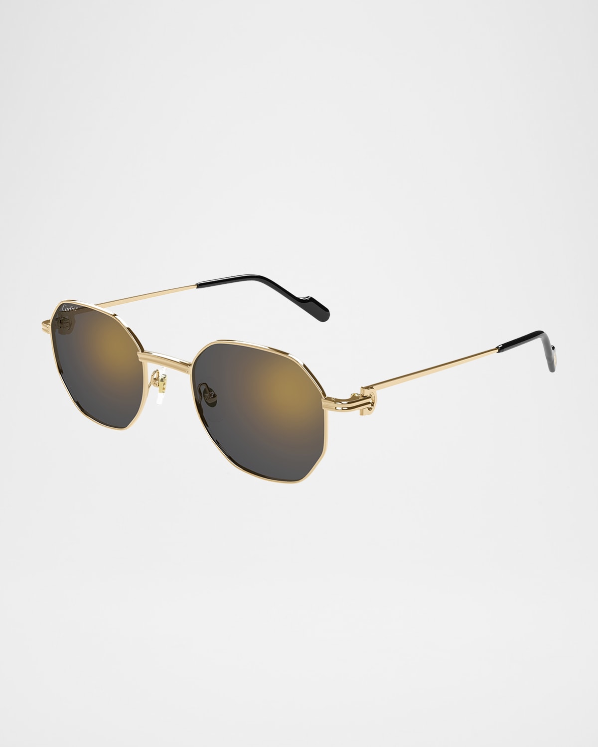 Cartier Mirrored Round Metal Sunglasses