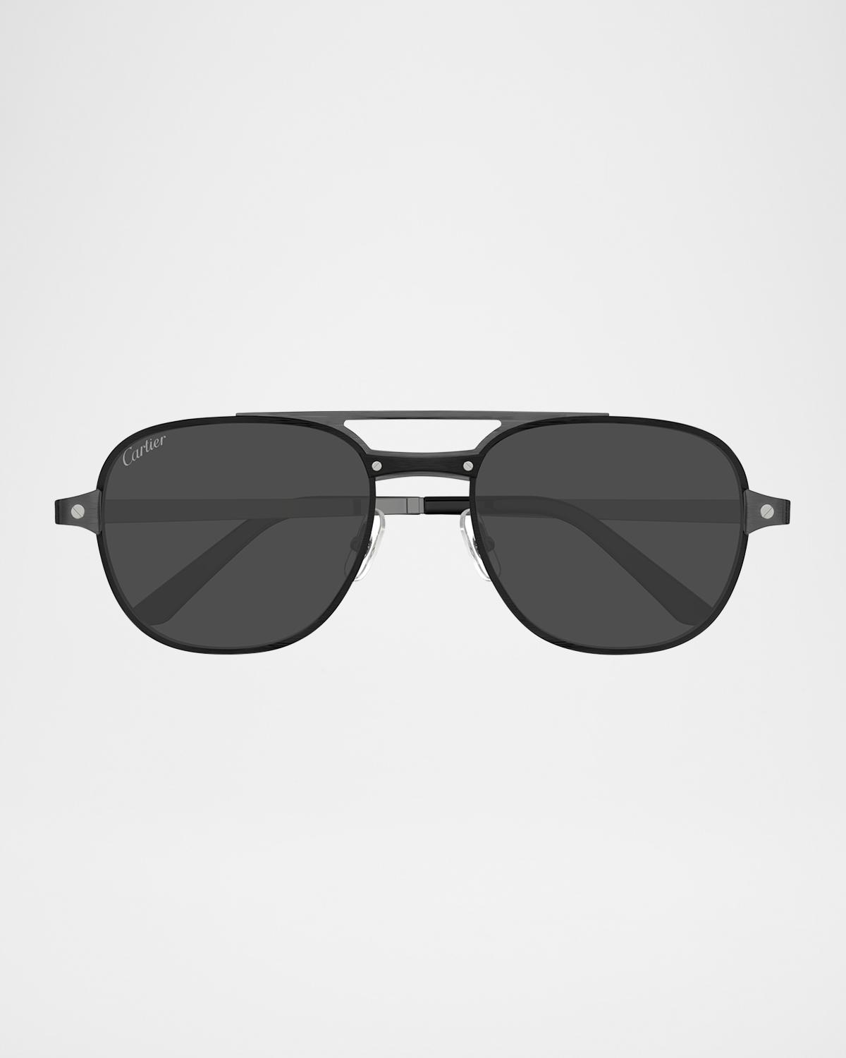 Cartier Men's CT0477SM Metal Aviator Sunglasses