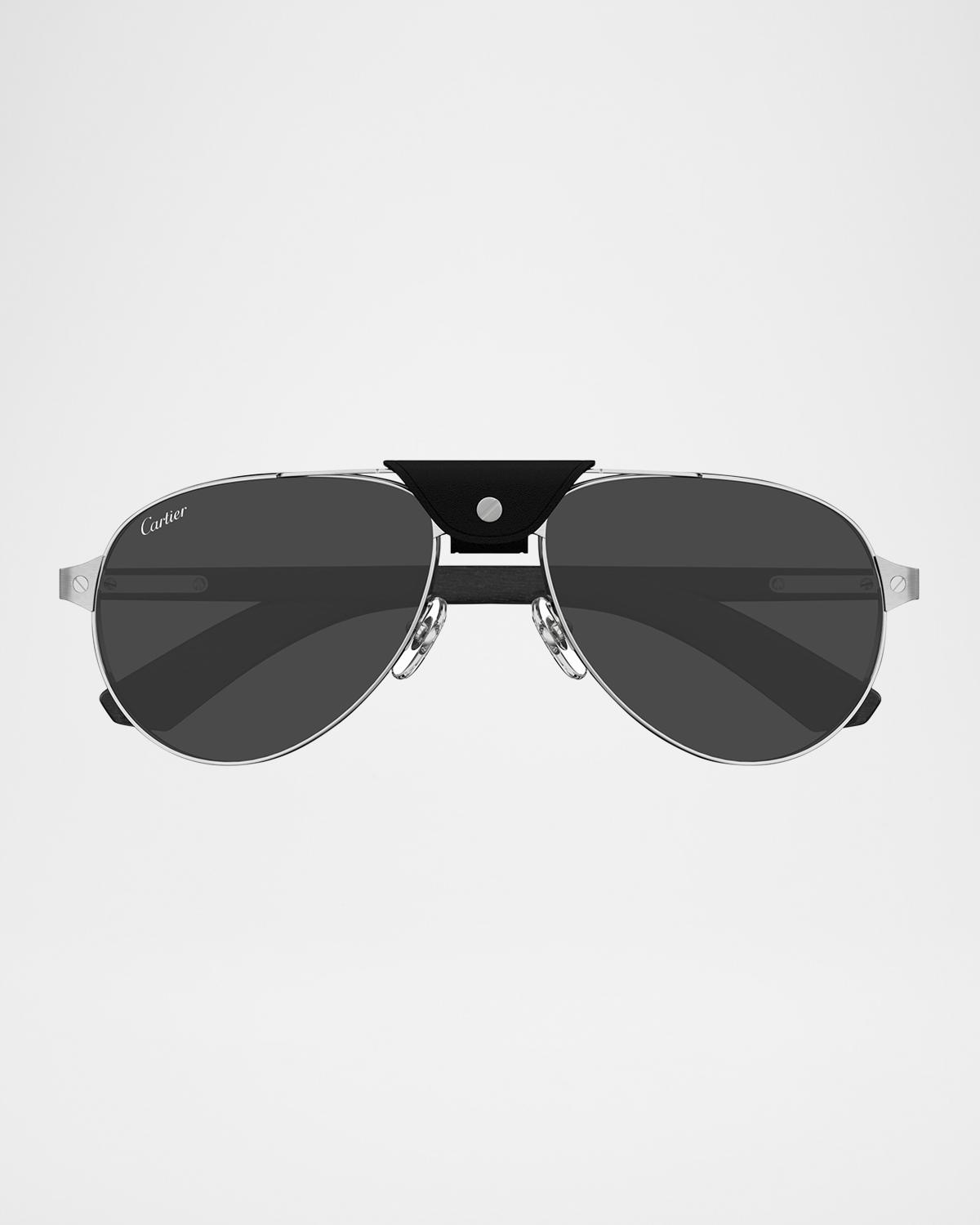 Cartier Men's CT0495SM Metal Aviator Sunglasses