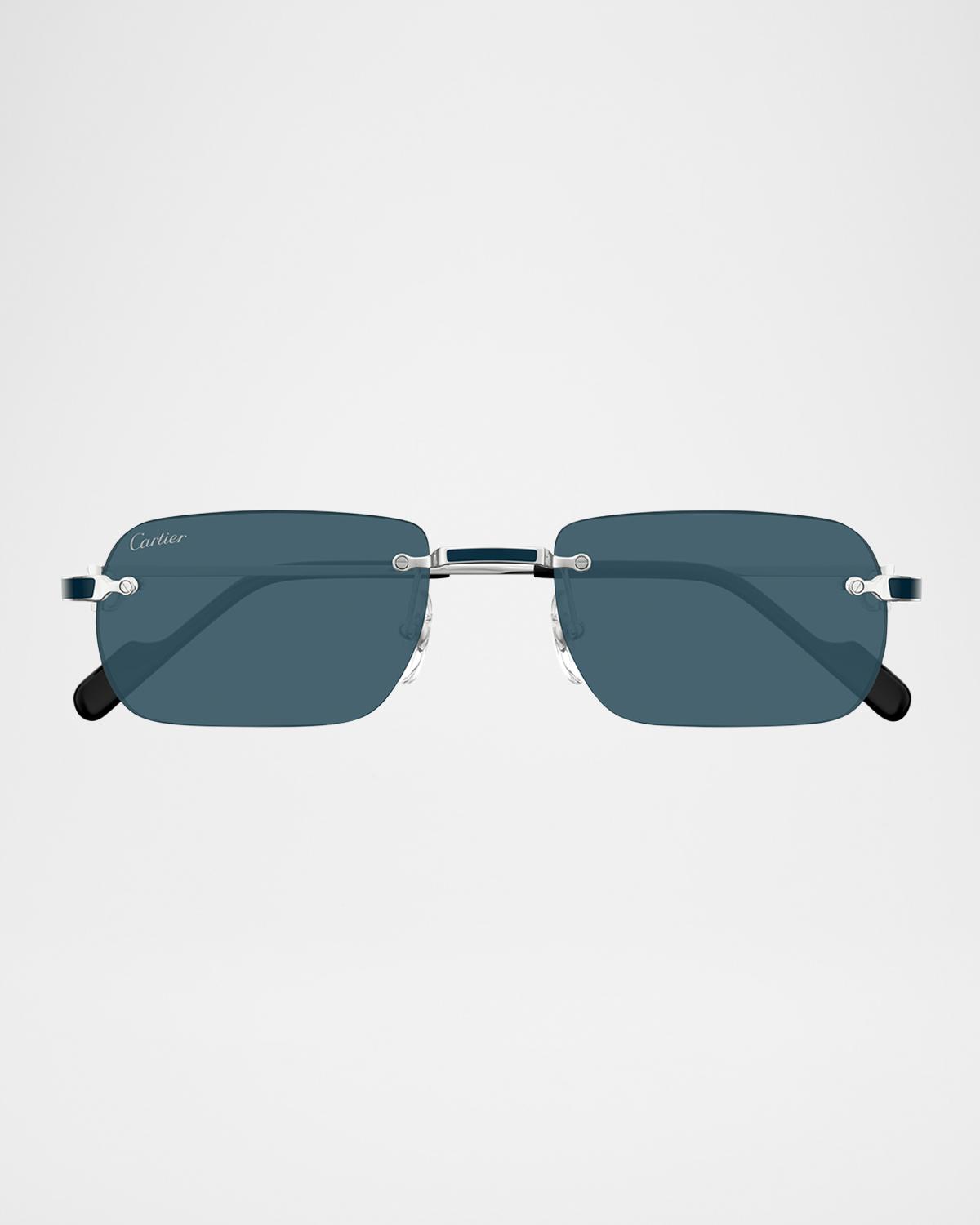 Cartier Men's Nylon & Metal Rectangle Sunglasses