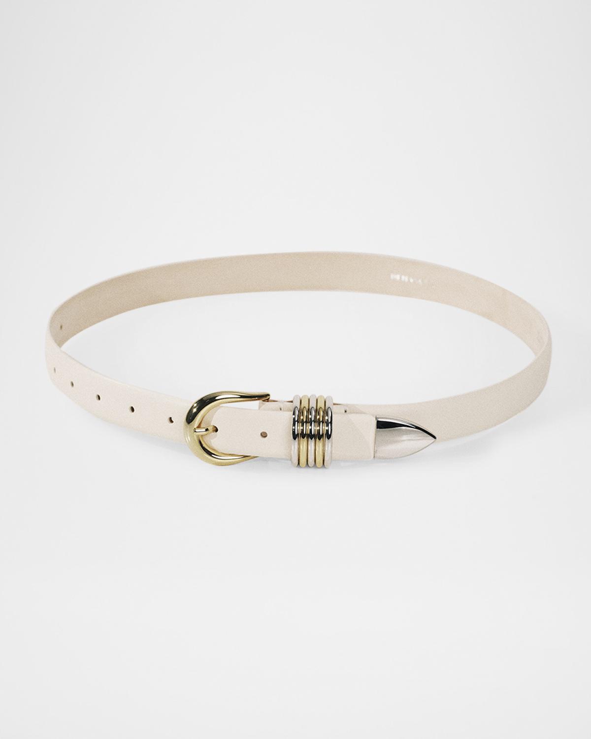 Déhanche Hollyhock Mix Metal Leather Belt