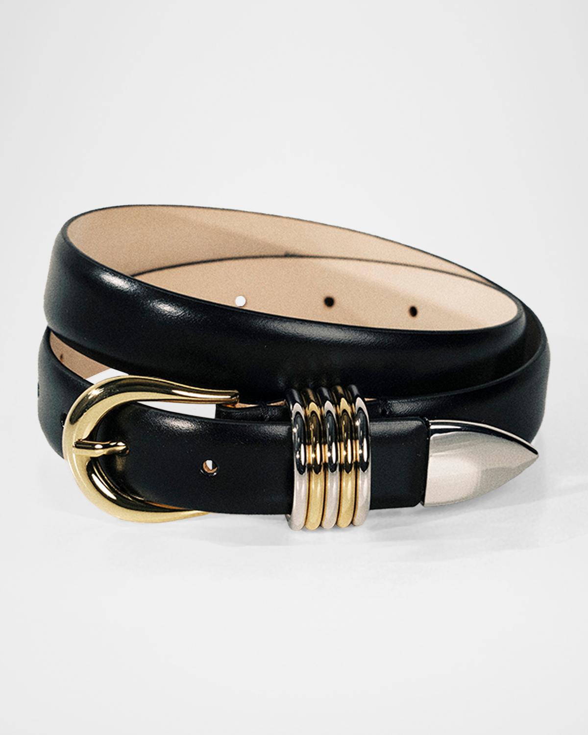 Déhanche Hollyhock Mix Metal Leather Belt