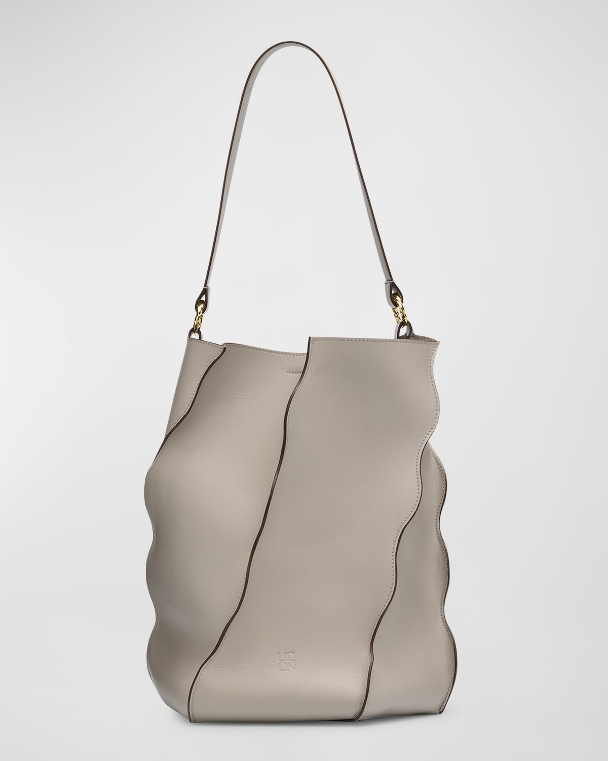 Ulla Johnson Adria Wave Pleated Leather Bucket Bag
