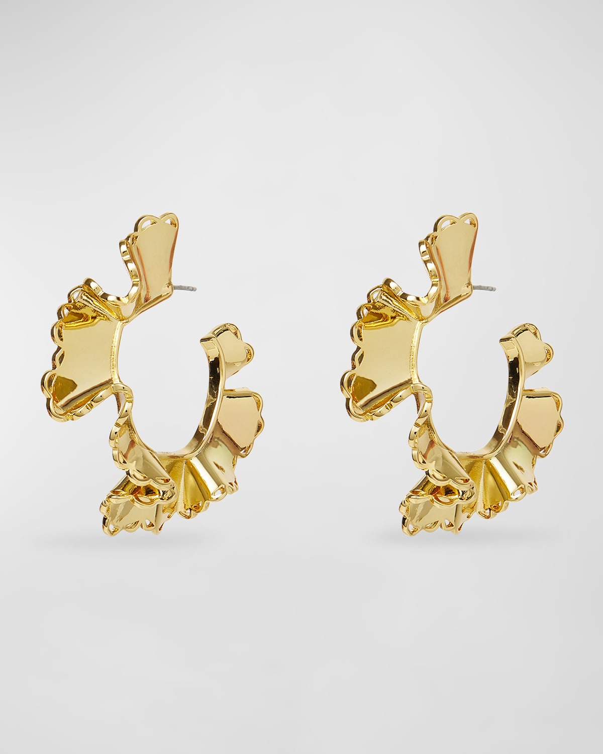 Lele Sadoughi Scalloped Ruffle-Edge Hoop Earrings