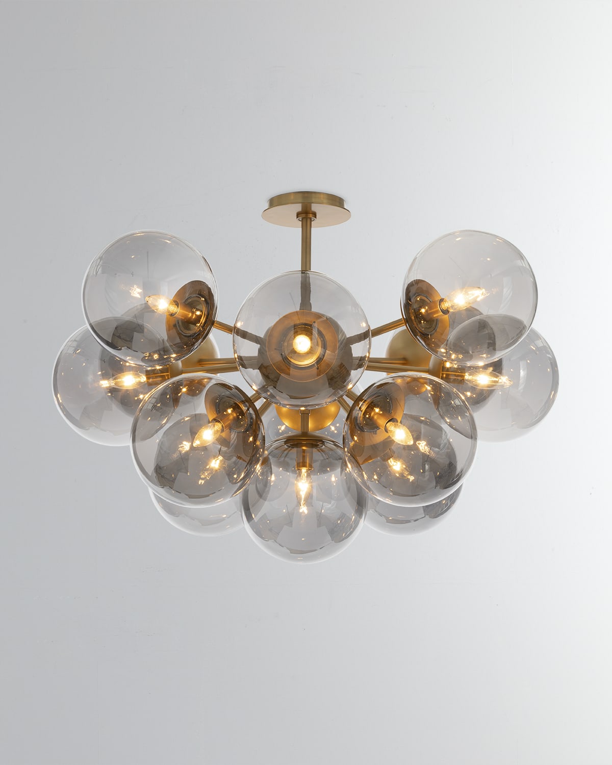 Regina Andrew Shine 34" 13-light Flush Mount, Smoke Glass
