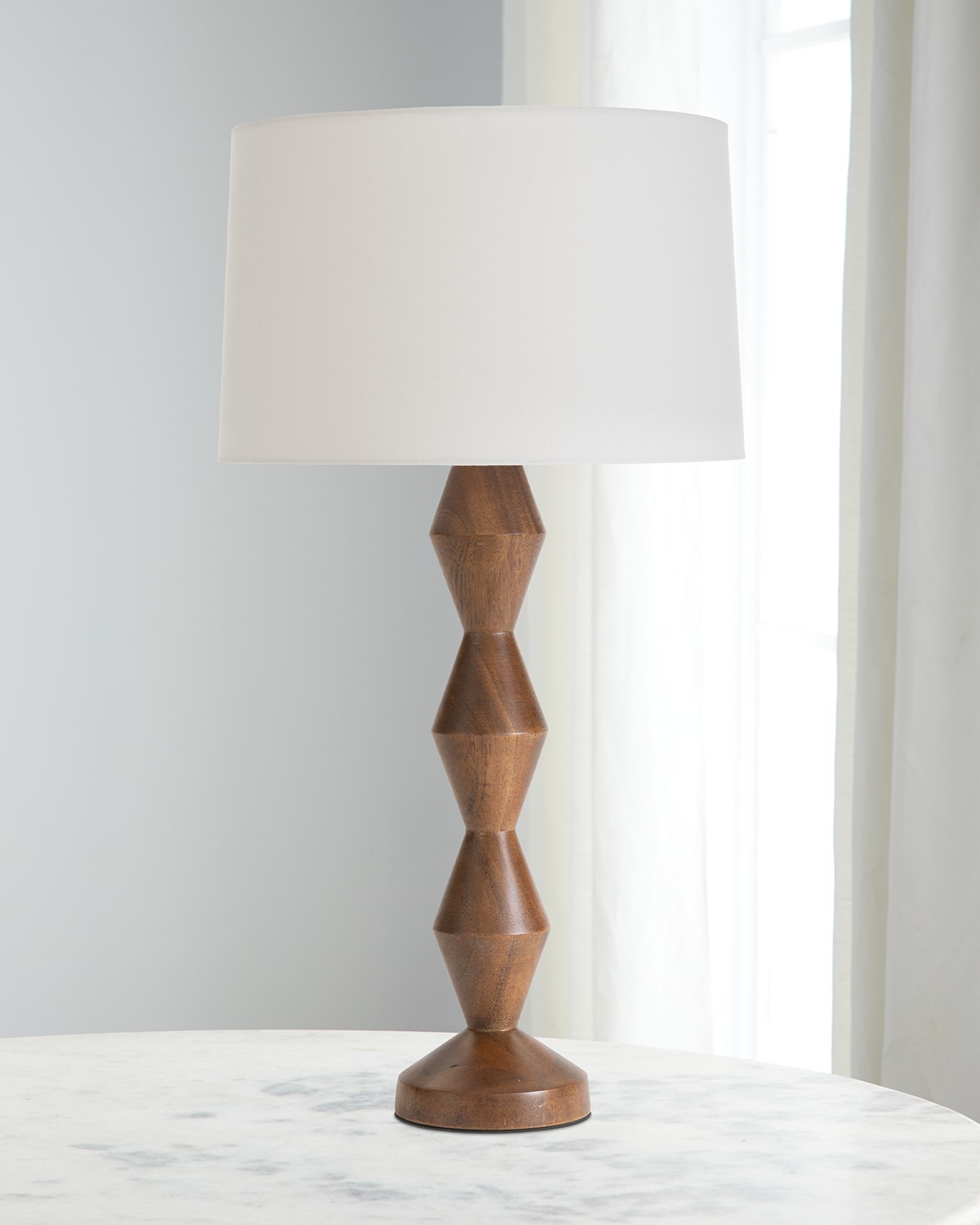 Regina Andrew Crew 30" Walnut Buffet Lamp, Natural Linen Shade
