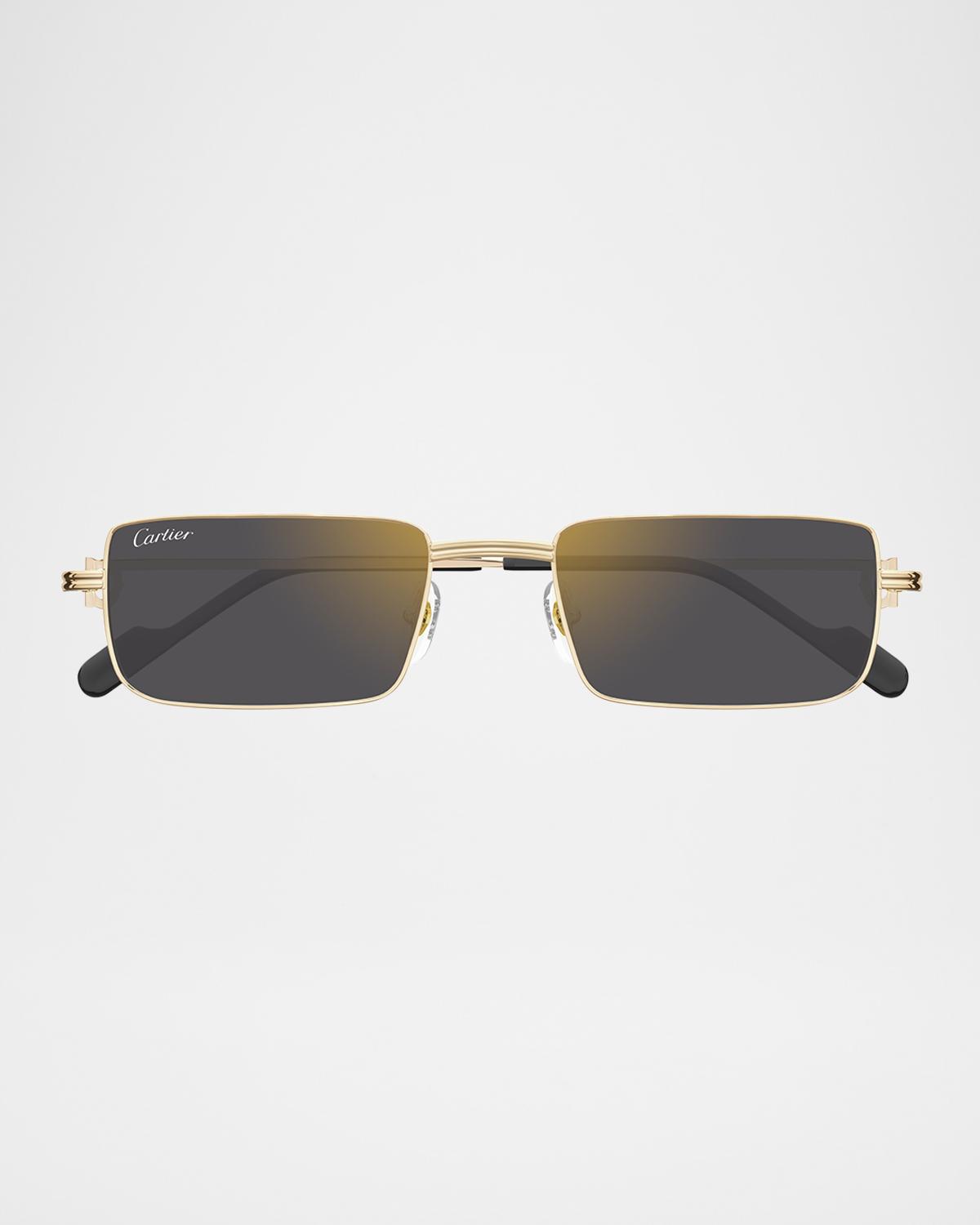 Cartier Men's Metal Rectangle Sunglasses