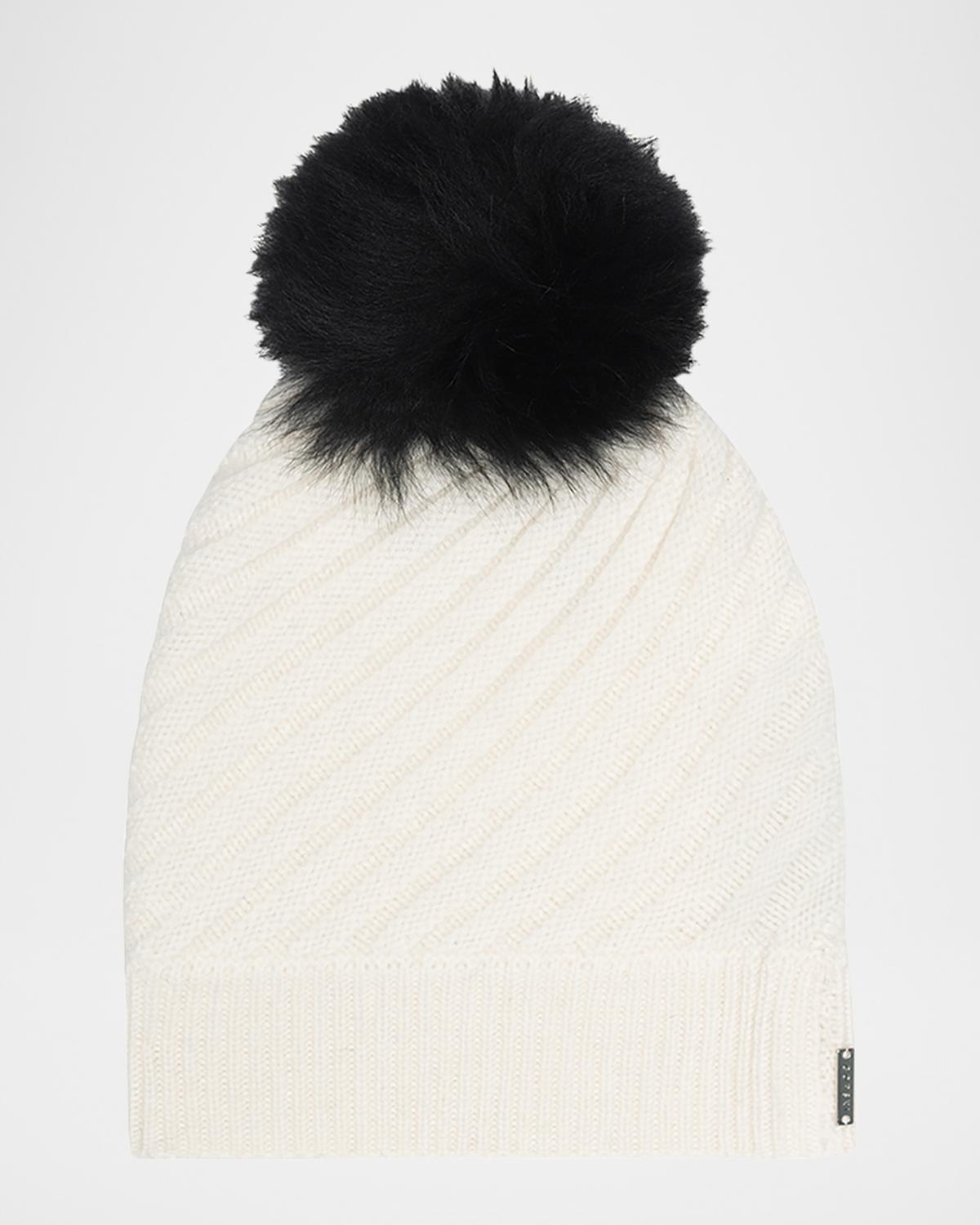 Gorski Select Cashmere Beanie with Lamb Shearling Pom