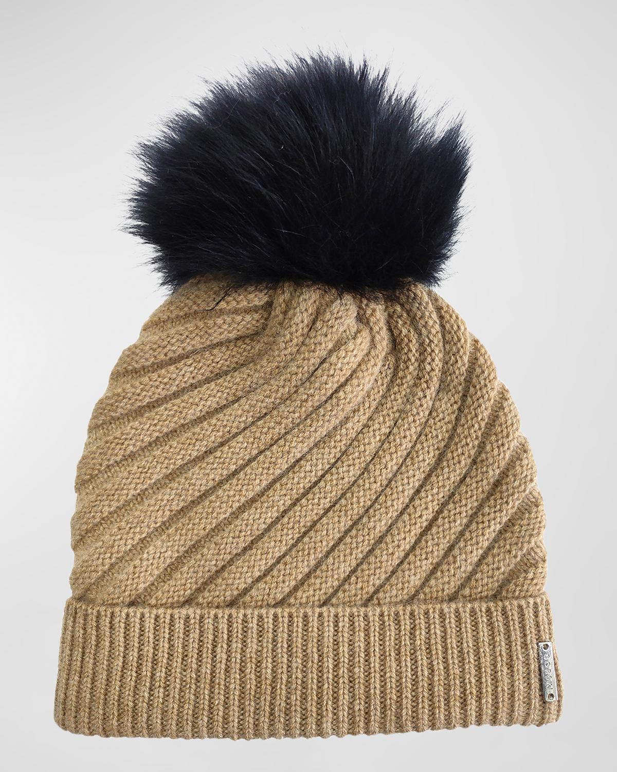 Gorski Select Cashmere Beanie with Lamb Shearling Pom