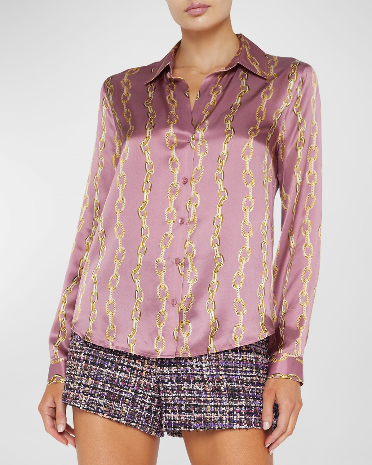 L'Agence Tyler Chain Silk Blouse
