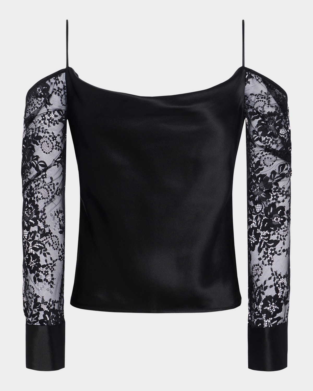 L'Agence Zion Cold-Shoulder Silk Blouse