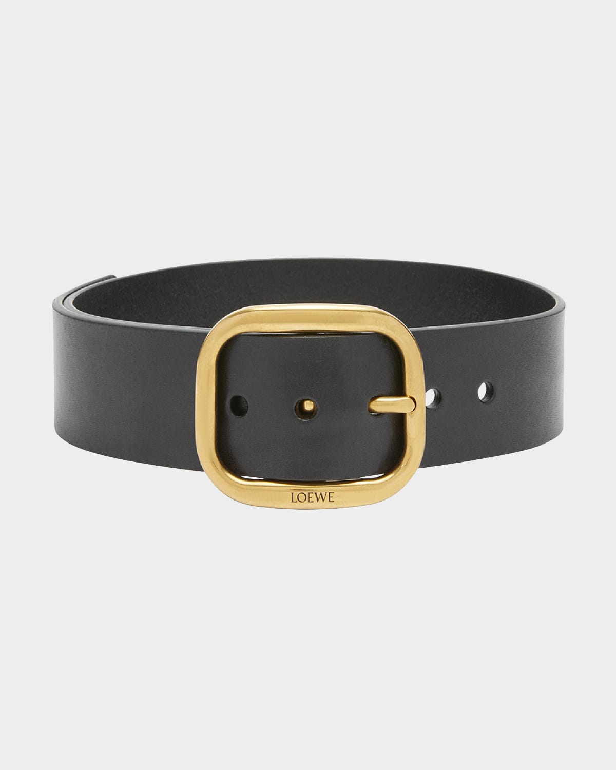 Loewe Curved Buckle Leather Belt