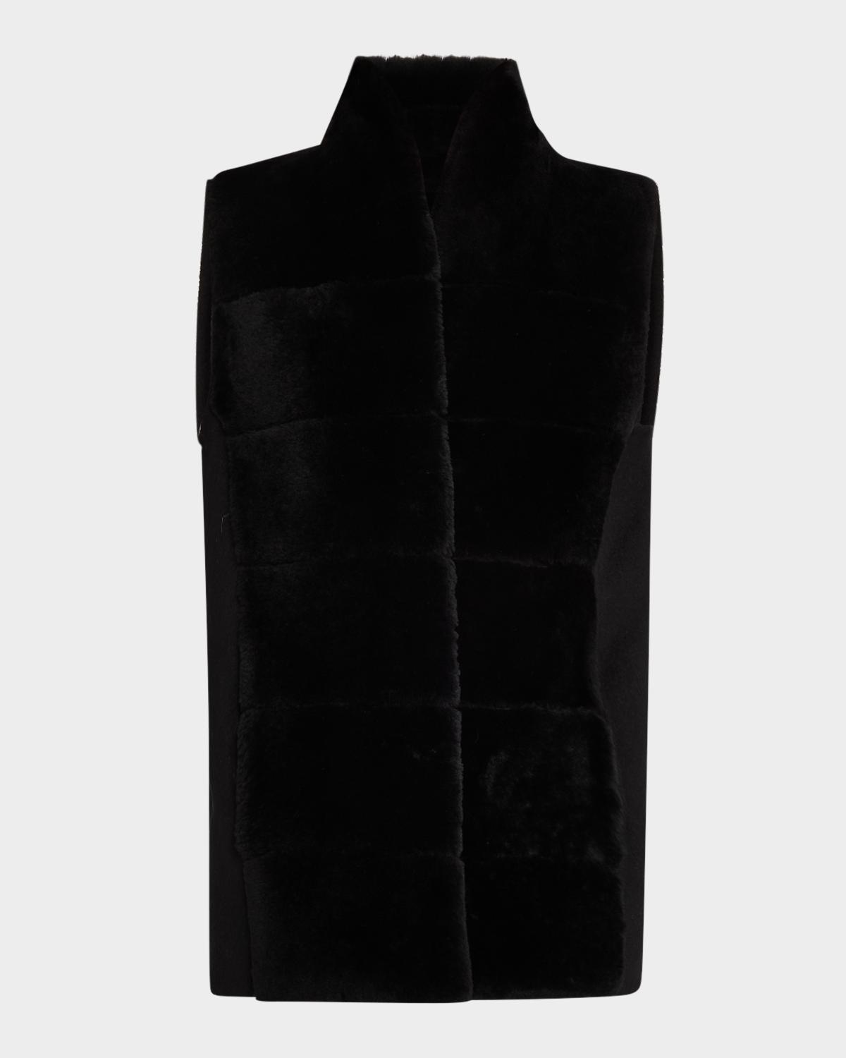 Gorski Reversible Shearling Lamb Vest with Cashmere-Blend Back