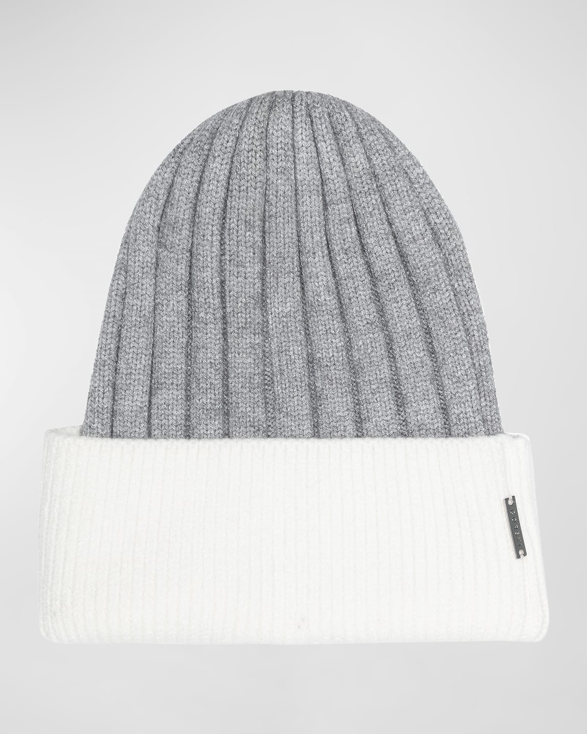 Gorski Ribbed Knit Two-Tone Beanie